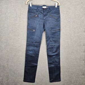 Troa New York Cigarette Mid Rise Electric skinny moto jeans Size 27